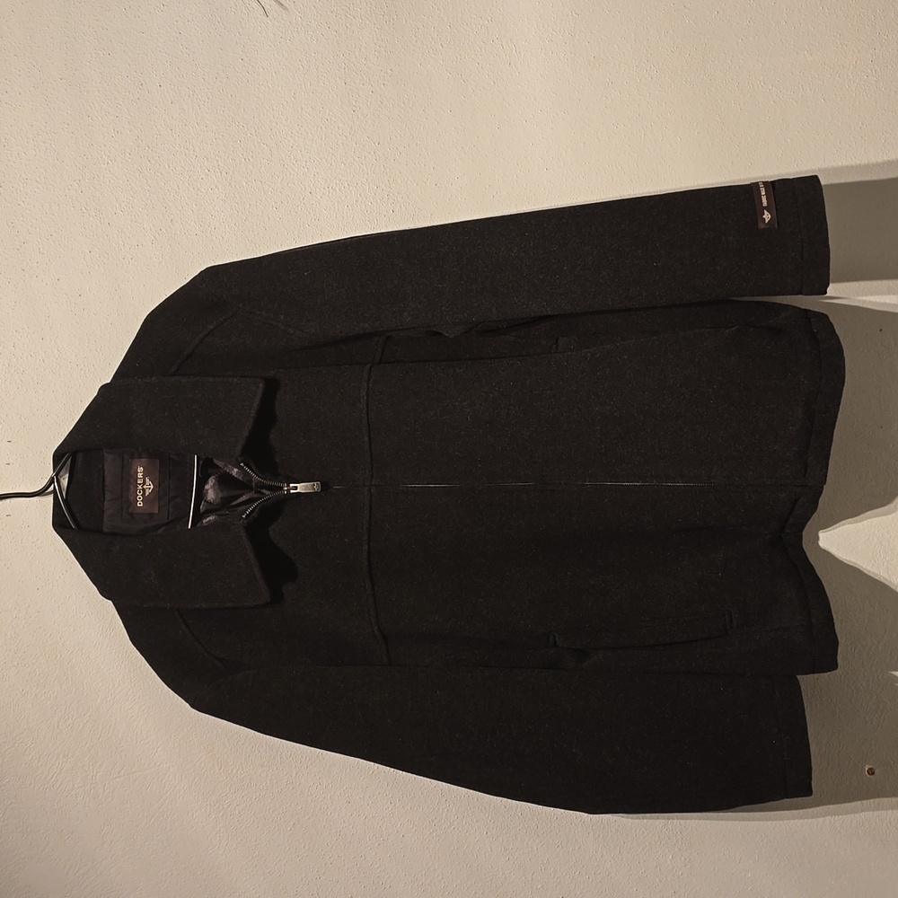 Men's Dockers Wool Blend  Jacket with Quilted inside gray color L